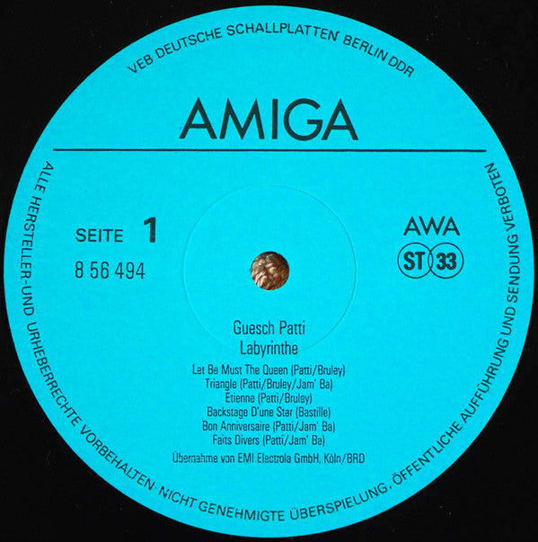 Guesch Patti : Labyrinthe (LP, Album)