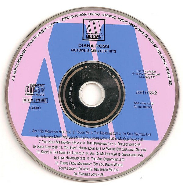 Diana Ross : Motown's Greatest Hits (CD, Comp, PRS)