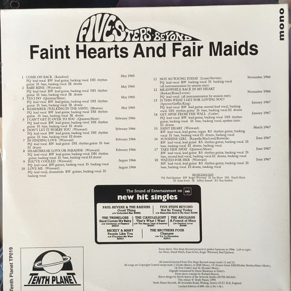 Five Steps Beyond : Faint Hearts And Fair Maids (LP, Mono, Ltd, Num)