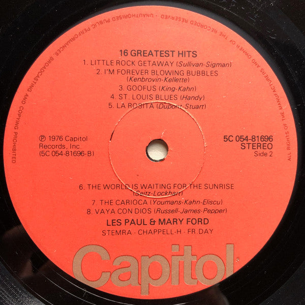 Les Paul & Mary Ford : 16 Greatest Hits (LP, Comp)