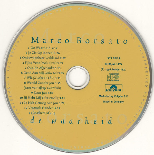 Marco Borsato : De Waarheid (CD, Album)