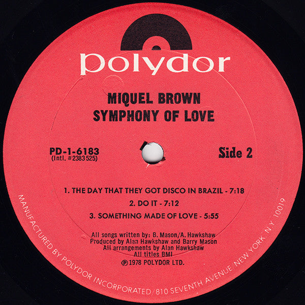 Miquel Brown : Symphony Of Love (LP, Album)