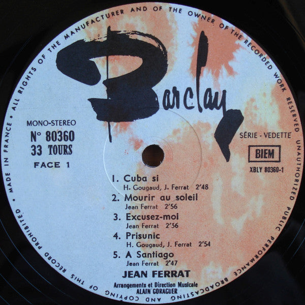 Jean Ferrat : Jean Ferrat (LP, Album, Mono, Gat)