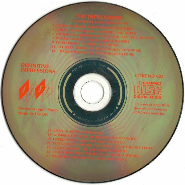 The Impressions : Definitive Impressions (CD, Comp)