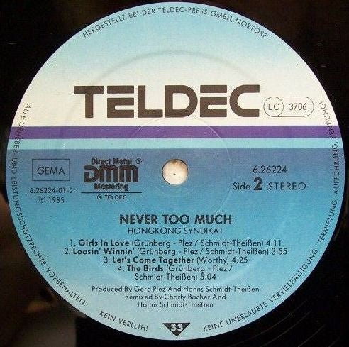 Hongkong Syndikat : Never Too Much (LP, Album)