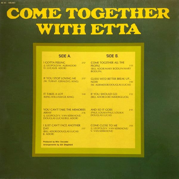 Etta Cameron : Come Together With Etta (LP, Album)
