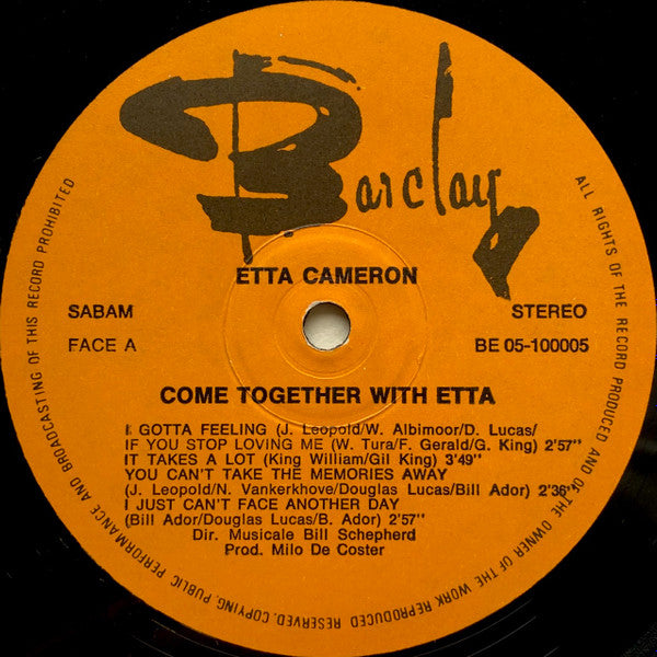 Etta Cameron : Come Together With Etta (LP, Album)