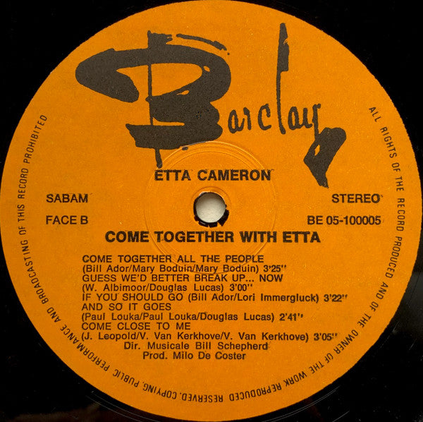 Etta Cameron : Come Together With Etta (LP, Album)