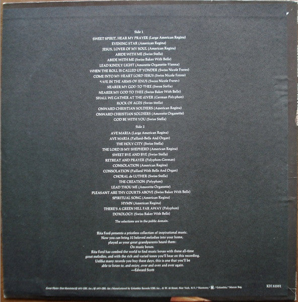 Rita Ford's Music Boxes : Music Box Hymnal (LP)