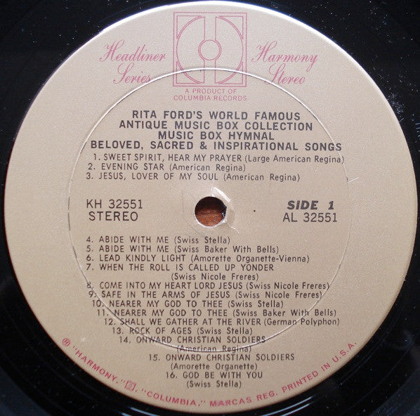 Rita Ford's Music Boxes : Music Box Hymnal (LP)