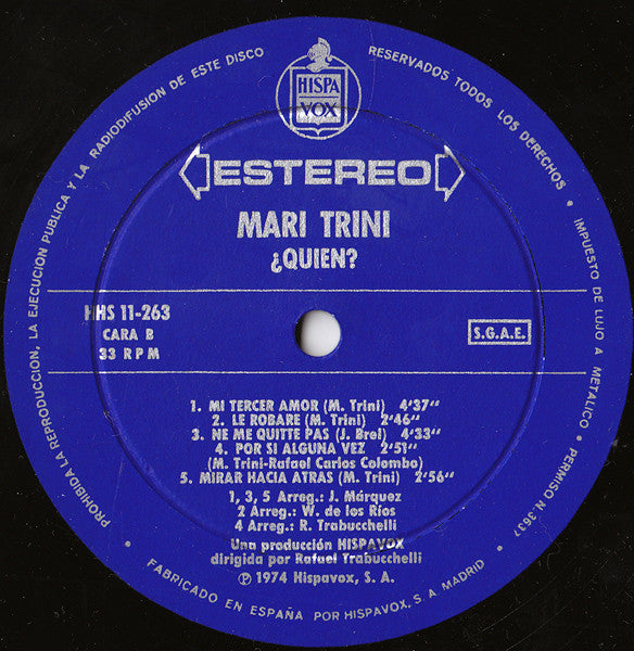 Mari Trini : ¿Quién? (LP, Album)