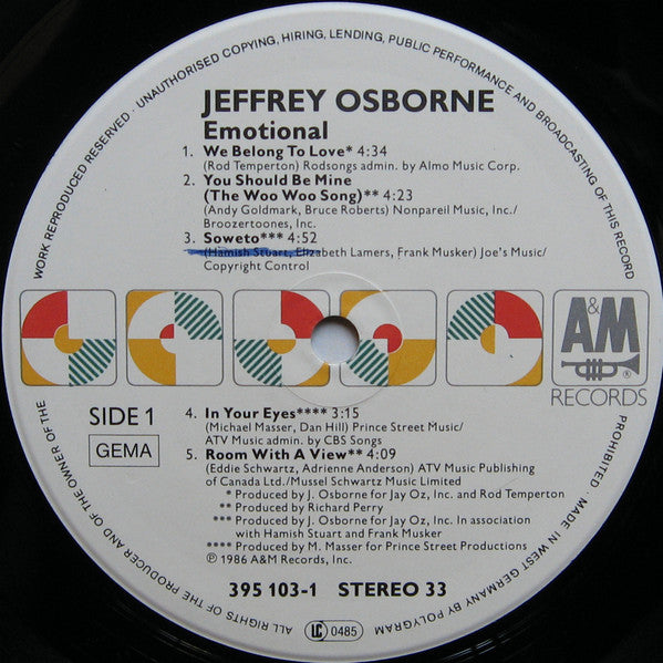Jeffrey Osborne : Emotional (LP, Album)