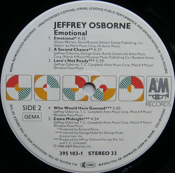Jeffrey Osborne : Emotional (LP, Album)