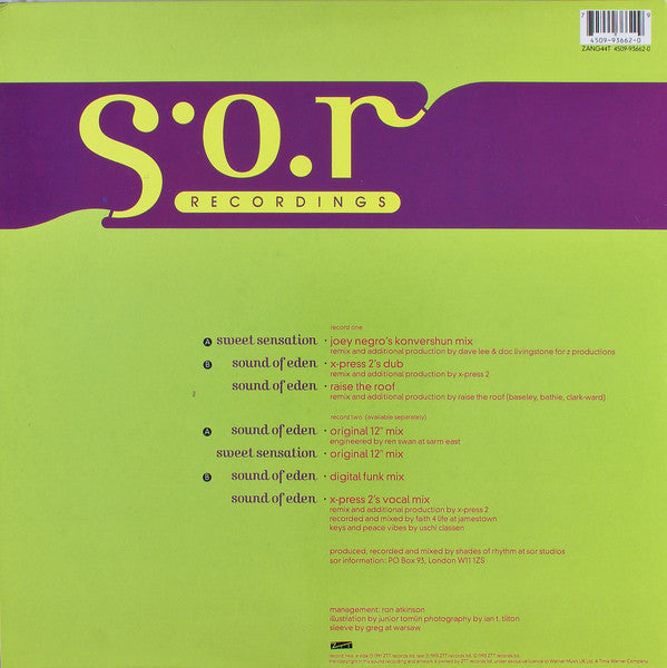 Shades Of Rhythm : Sound Of Eden • Sweet Sensation (Remixes by Joey Negro • X-Press 2 • Raise The Roof) (12", Ltd, Gat)