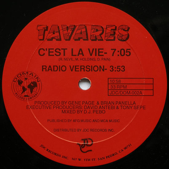 Tavares : C'est La Vie (12")