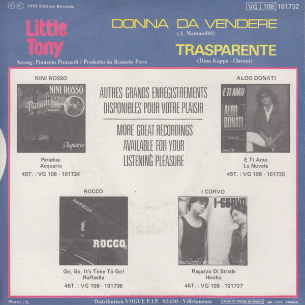 Little Tony : Donna Da Vendere (7", Single)
