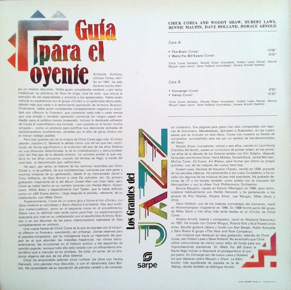 Chick Corea And Woody Shaw, Hubert Laws, Bennie Maupin, Dave Holland, Horacee Arnold : Los Grandes Del Jazz 3 (LP, Comp)