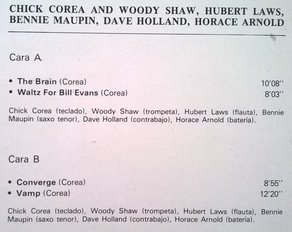 Chick Corea And Woody Shaw, Hubert Laws, Bennie Maupin, Dave Holland, Horacee Arnold : Los Grandes Del Jazz 3 (LP, Comp)