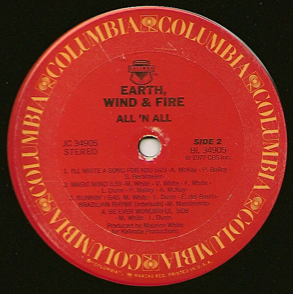 Earth, Wind & Fire : All 'N All (LP, Album, San)