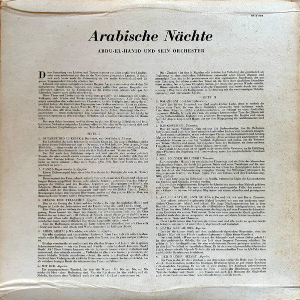 Abdu-El-Hanid Und Sein Orchester* : Arabische Nächte (LP, Album)