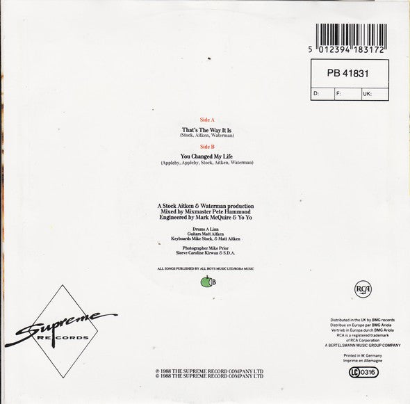 Mel & Kim : That's The Way It Is (7")