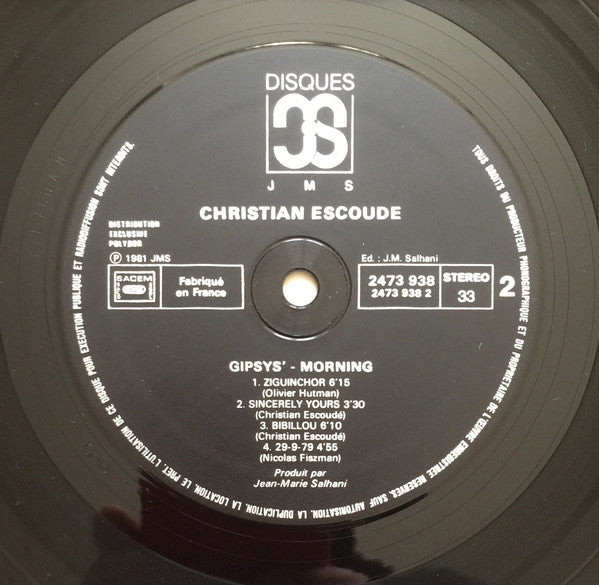 Christian Escoudé : Gipsy's Morning (LP, Album, Pol)