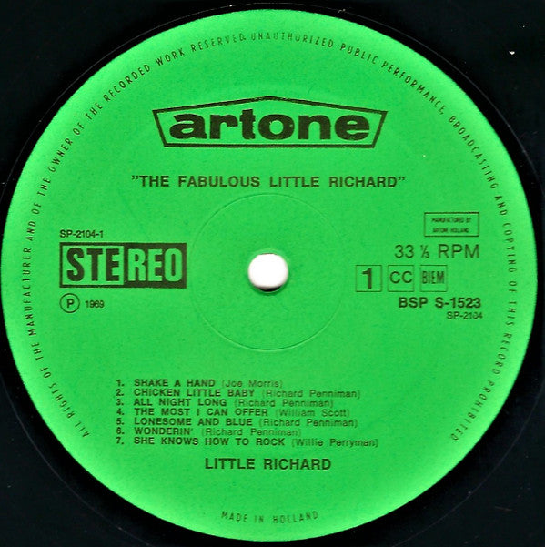 Little Richard : The Fabulous Little Richard (LP, Album)