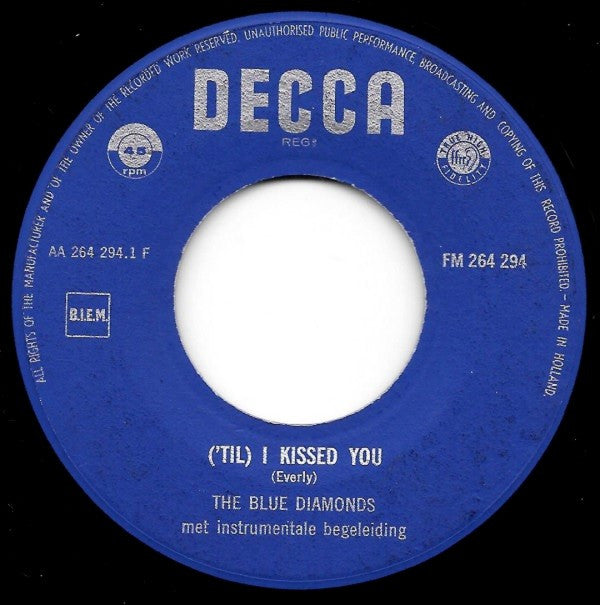 The Blue Diamonds : ('Til) I Kissed You (7", Mono, Big)