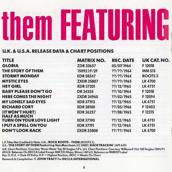 Them (3) : Them Featuring Van Morrison (CD, Comp, Mono, RE)