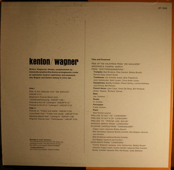 Stan Kenton : Kenton / Wagner (LP, Album)