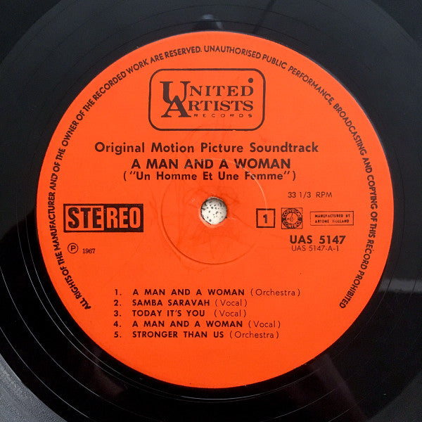 Francis Lai : A Man And A Woman (Original Motion Picture Soundtrack) (LP, Album)