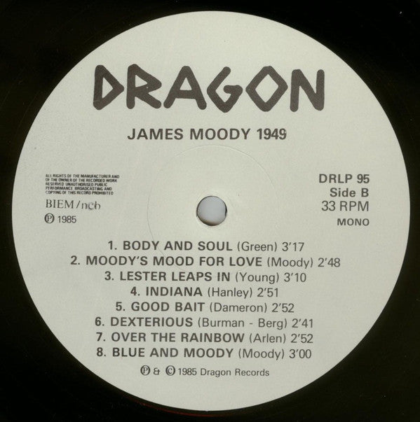 James Moody & His Swedish Crowns : James Moody 1949 (LP, Comp, Mono)