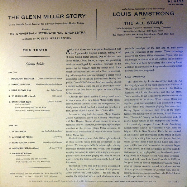 The Universal-International Orchestra, Louis Armstrong : The Glenn Miller Story  (LP, Album)