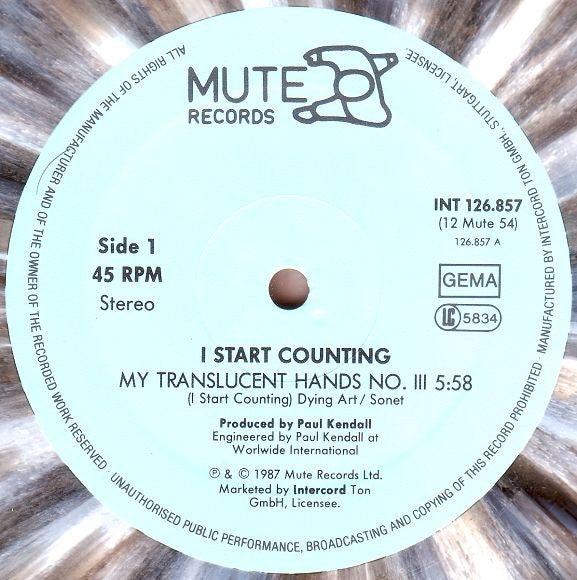 I Start Counting : My Translucent Hands No III (12", Maxi, Gre)