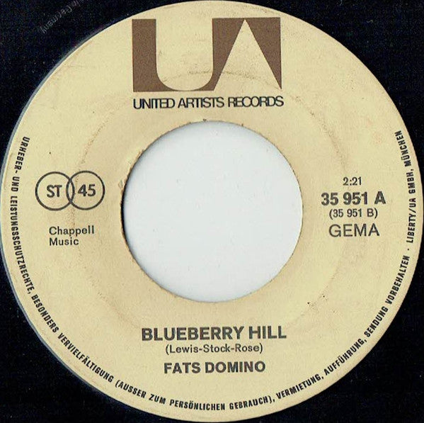 Fats Domino : Jambalaya / Blueberry Hill (7", Single)