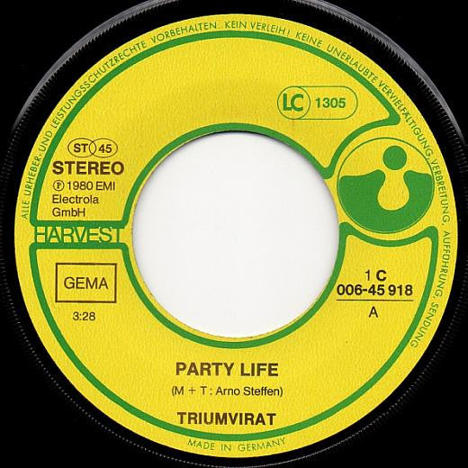 Triumvirat : Party Life / Games (7", Single)