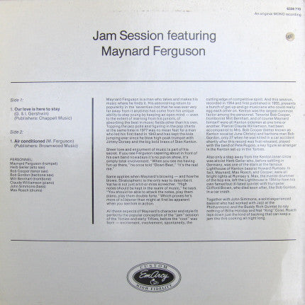 Maynard Ferguson : Jam Session Featuring Maynard Ferguson (LP, Mono, RE)