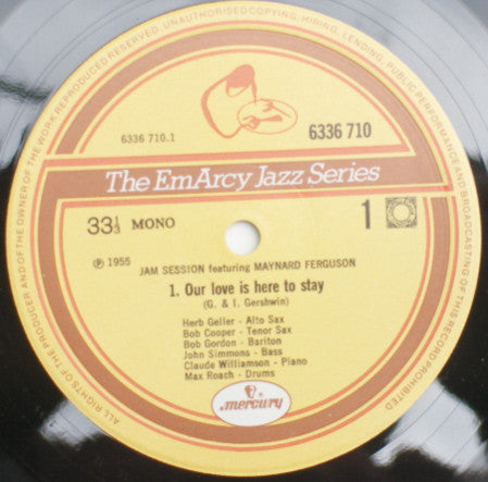 Maynard Ferguson : Jam Session Featuring Maynard Ferguson (LP, Mono, RE)