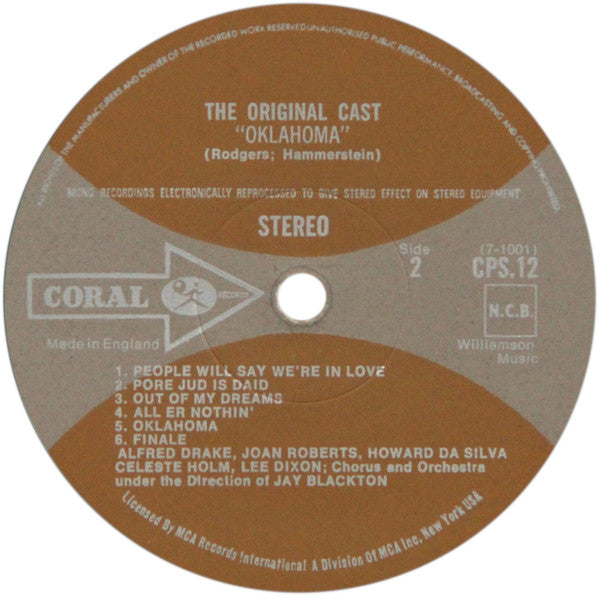 Various : Oklahoma! - Original Broadway Cast Album (LP)