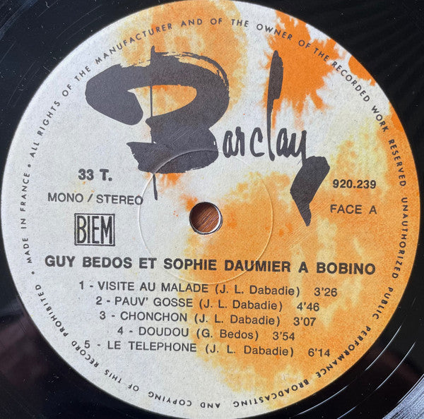 Guy Bedos Et Sophie Daumier : À Bobino (LP, Album)
