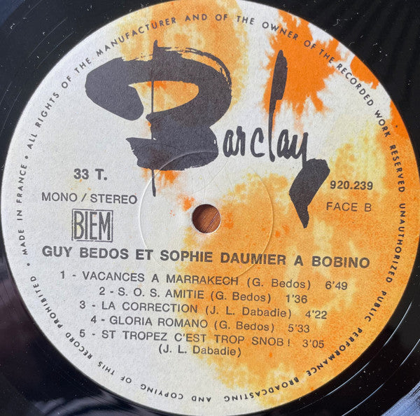 Guy Bedos Et Sophie Daumier : À Bobino (LP, Album)