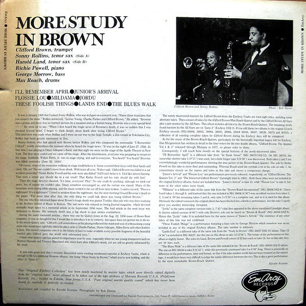 Clifford Brown : More Study In Brown (LP, Album, Mono)