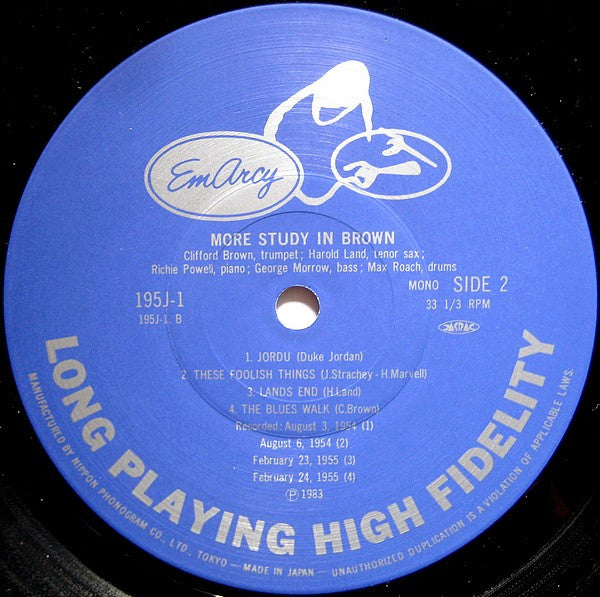 Clifford Brown : More Study In Brown (LP, Album, Mono)