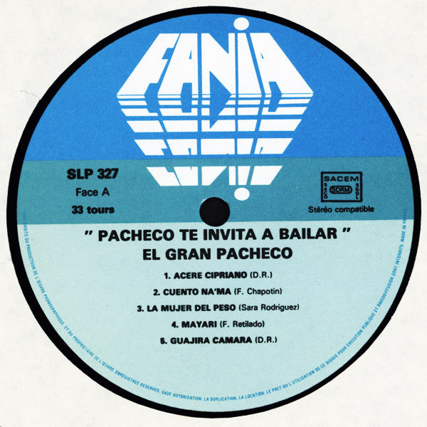 Johnny Pacheco : Te Invita A Bailar (LP, Album, RE)