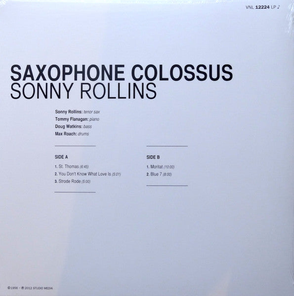 Sonny Rollins : Saxophone Colossus (LP, Album, RE, 180)