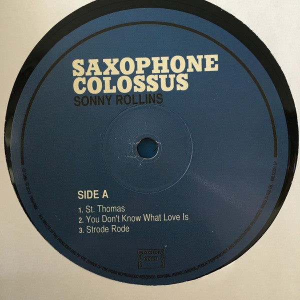 Sonny Rollins : Saxophone Colossus (LP, Album, RE, 180)