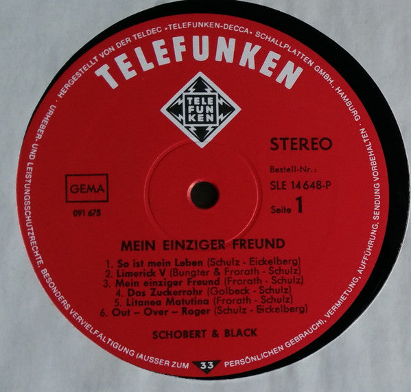 Schobert & Black : Mein Einziger Freund (LP, Album)