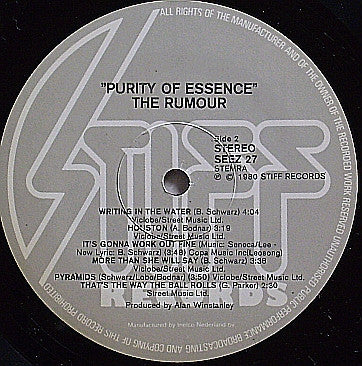 The Rumour : Purity Of Essence (LP, Album)