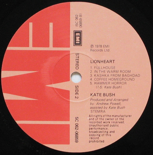 Kate Bush : Lionheart (LP, Album, Gat)