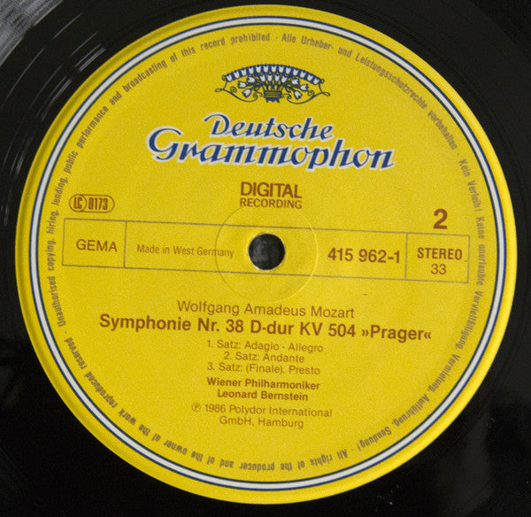 Wolfgang Amadeus Mozart : No. 36 "Linzer" No. 38 "Prager" (LP)